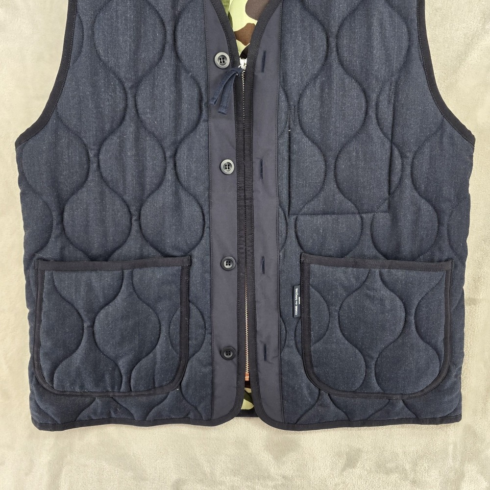 Comme Des Garçons Homme Quilted Vest Mens Small Full Zip Blue Camo Made In Japan - Picture 5 of 15